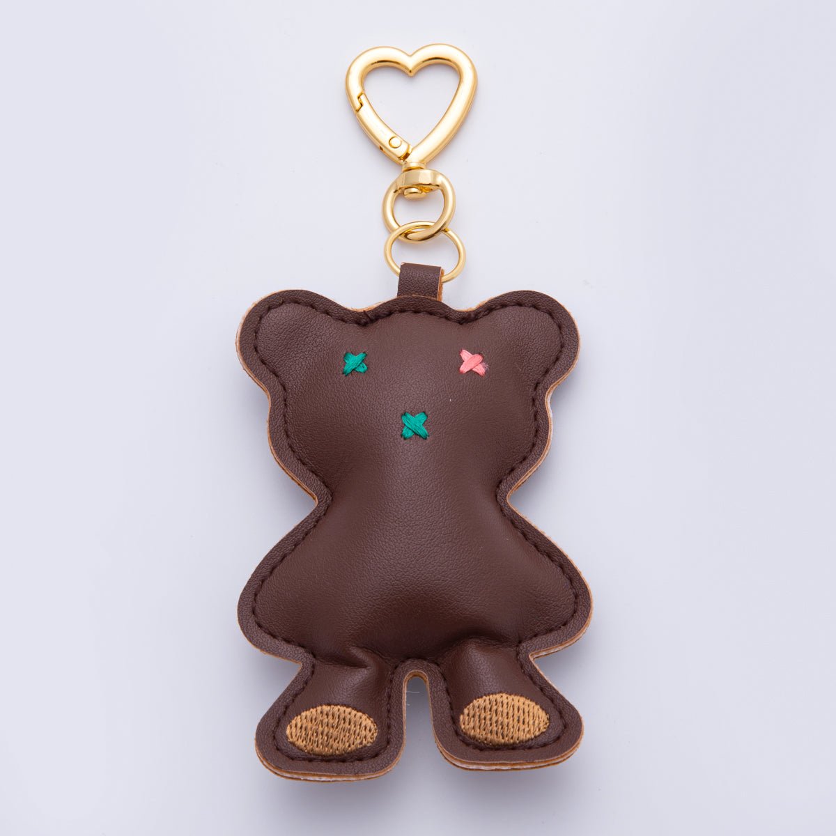 Leather Bear Keychain Handmade Bag Charm Cute Leather Animal Purse Accessory WB - 00042 - DLUXCA