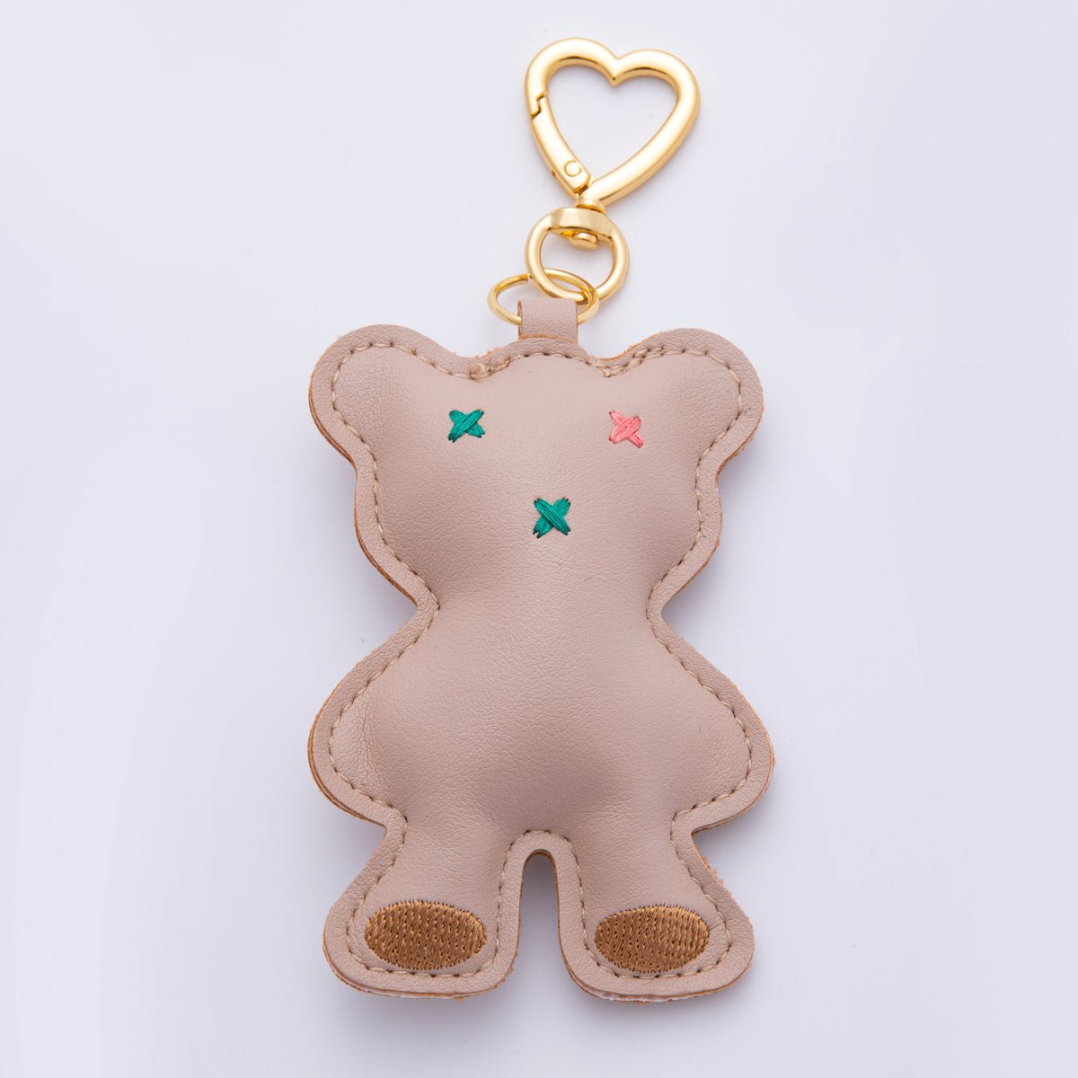 Leather Bear Keychain Handmade Bag Charm Cute Leather Animal Purse Accessory WB - 00042 - DLUXCA
