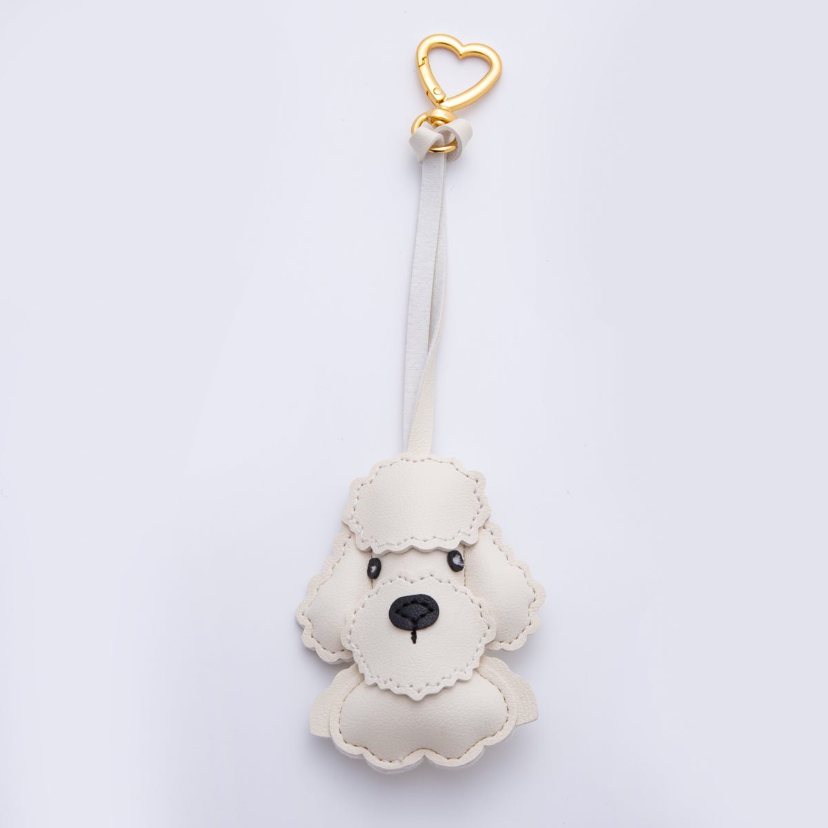 Leather Poodle Dog Bag Charm Keyring Purse Bag Backpack Charm Accessory WB - 00022 - DLUXCA