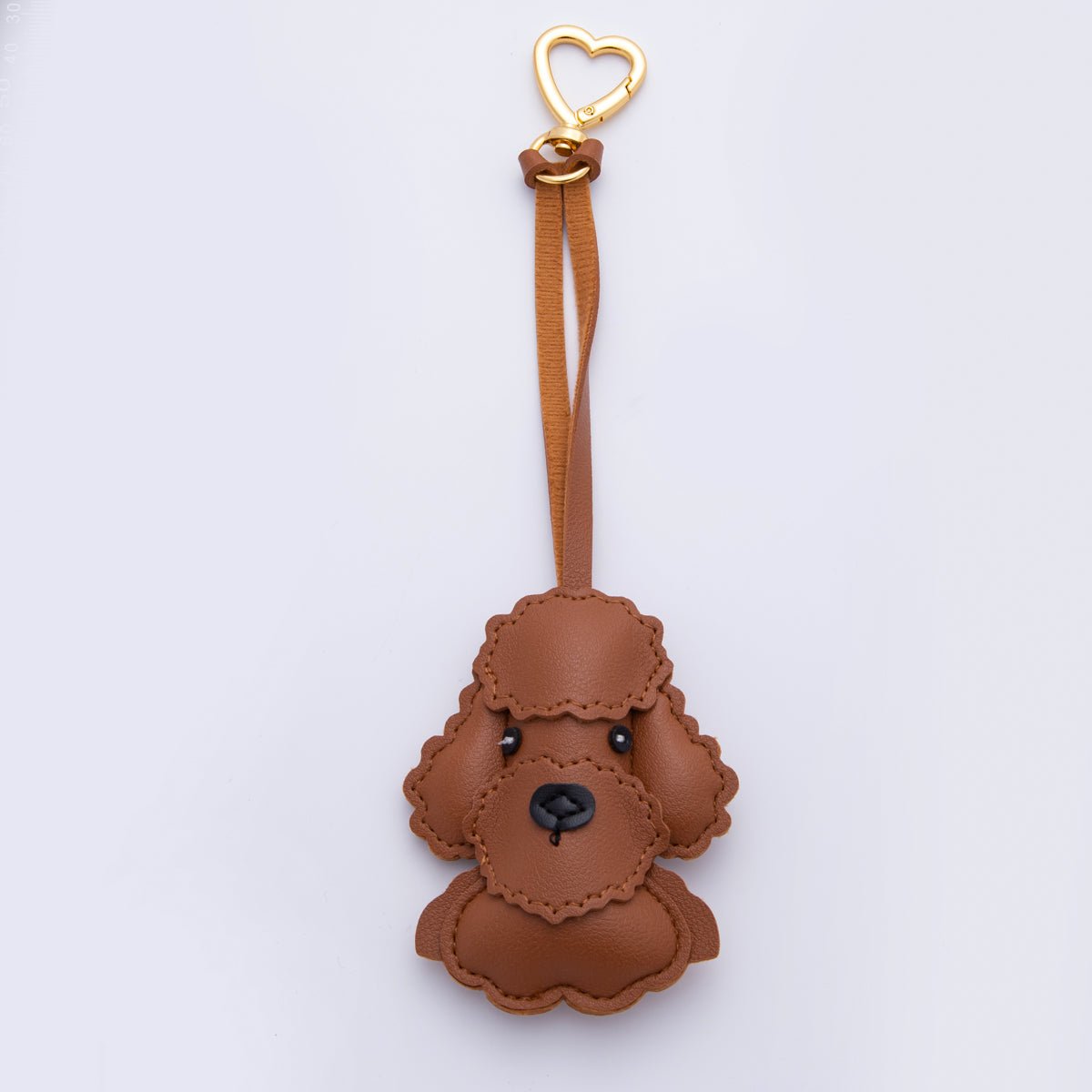 Leather Poodle Dog Bag Charm Keyring Purse Bag Backpack Charm Accessory WB - 00022 - DLUXCA