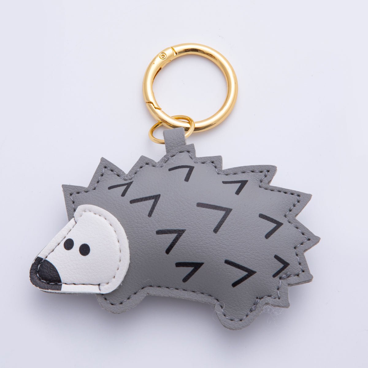 Leather Porcupine Keychain Handmade Bag Charm Cute Leather Animal Purse Accessory WB - 00101 - DLUXCA