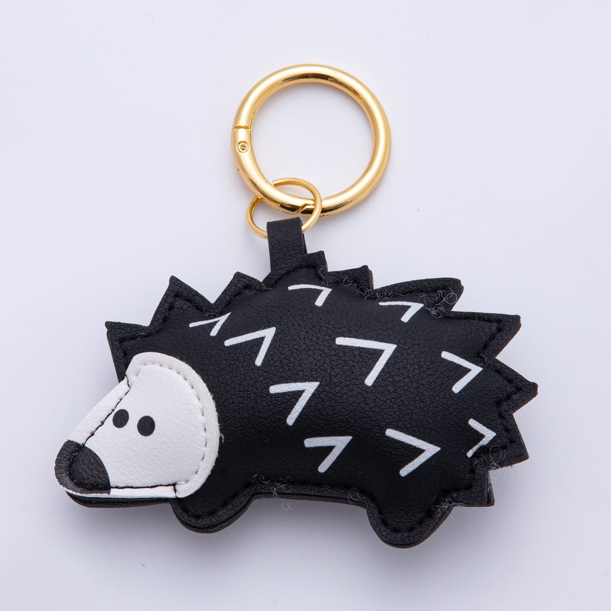 Leather Porcupine Keychain Handmade Bag Charm Cute Leather Animal Purse Accessory WB - 00101 - DLUXCA
