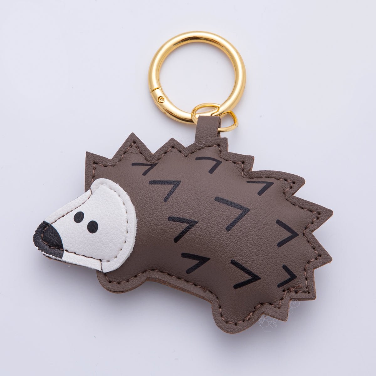 Leather Porcupine Keychain Handmade Bag Charm Cute Leather Animal Purse Accessory WB - 00101 - DLUXCA