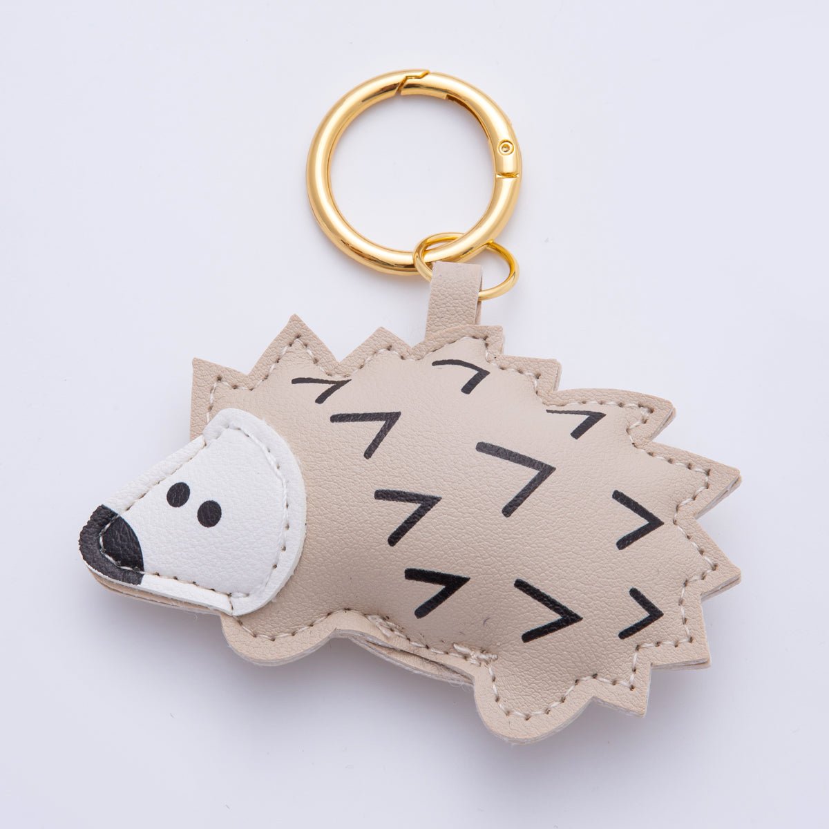 Leather Porcupine Keychain Handmade Bag Charm Cute Leather Animal Purse Accessory WB - 00101 - DLUXCA