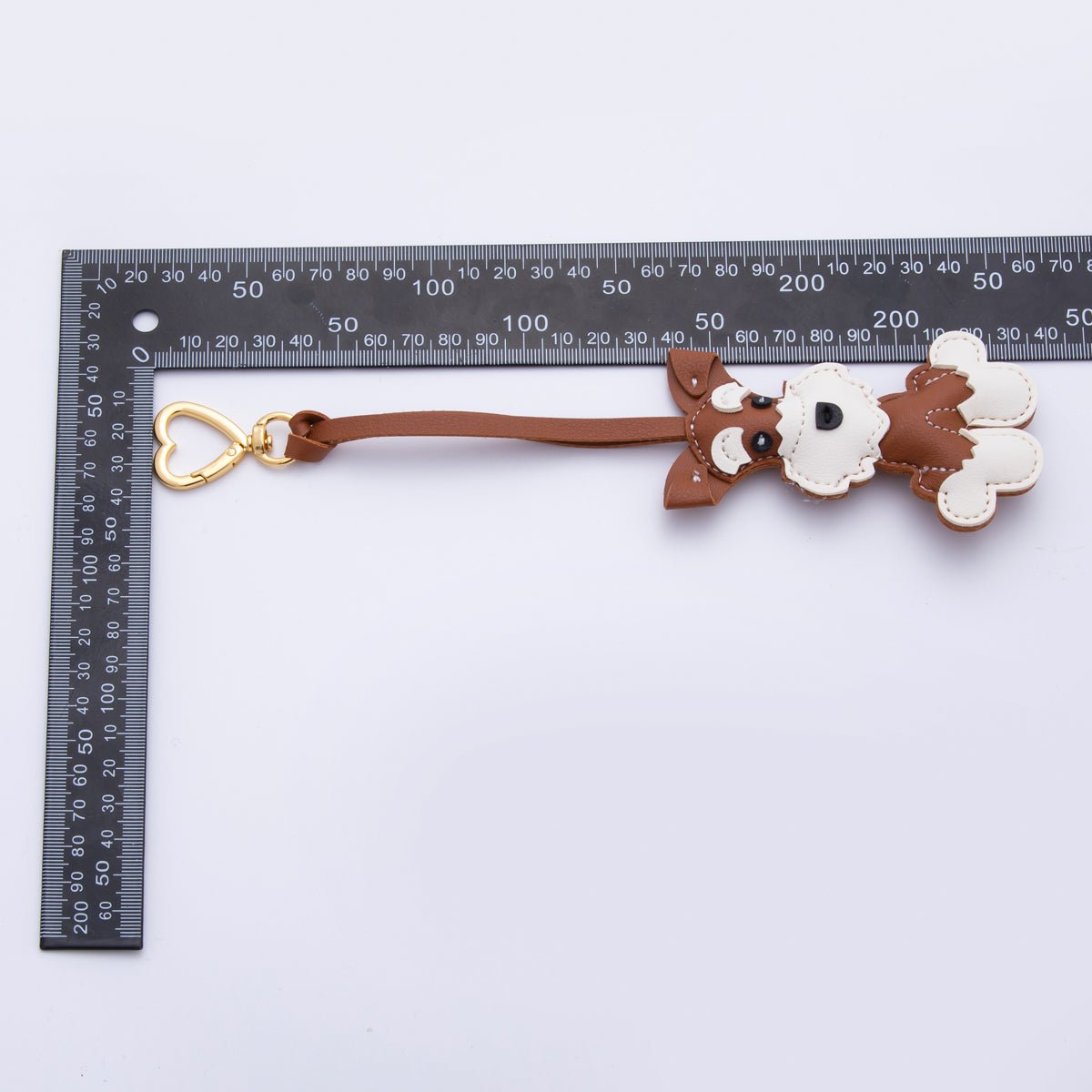 Leather Schnauzer Dog Print Keyring Purse Bag Backpack Charm Accessory WB - 00020 - DLUXCA