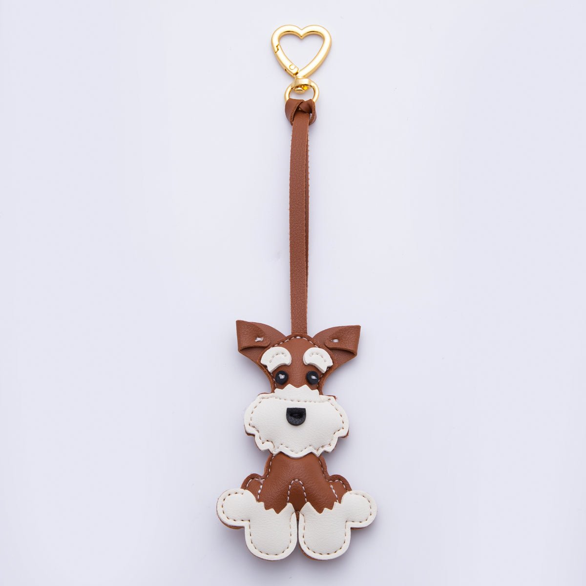 Leather Schnauzer Dog Print Keyring Purse Bag Backpack Charm Accessory WB - 00020 - DLUXCA