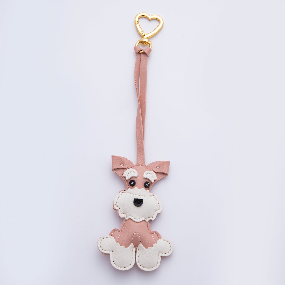 Leather Schnauzer Dog Print Keyring Purse Bag Backpack Charm Accessory WB - 00020 - DLUXCA