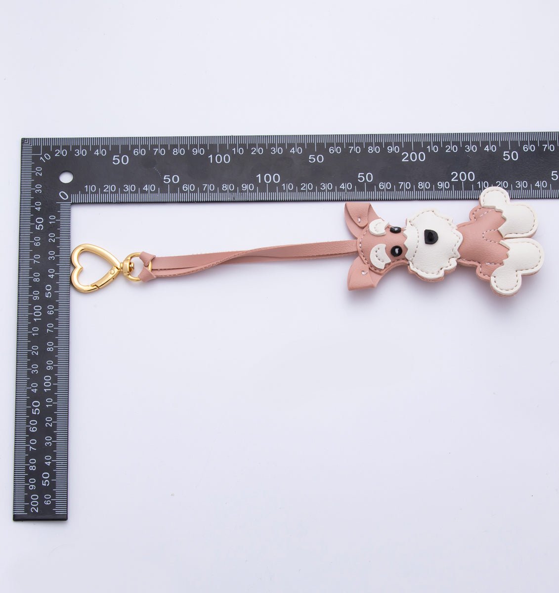 Leather Schnauzer Dog Print Keyring Purse Bag Backpack Charm Accessory WB - 00020 - DLUXCA