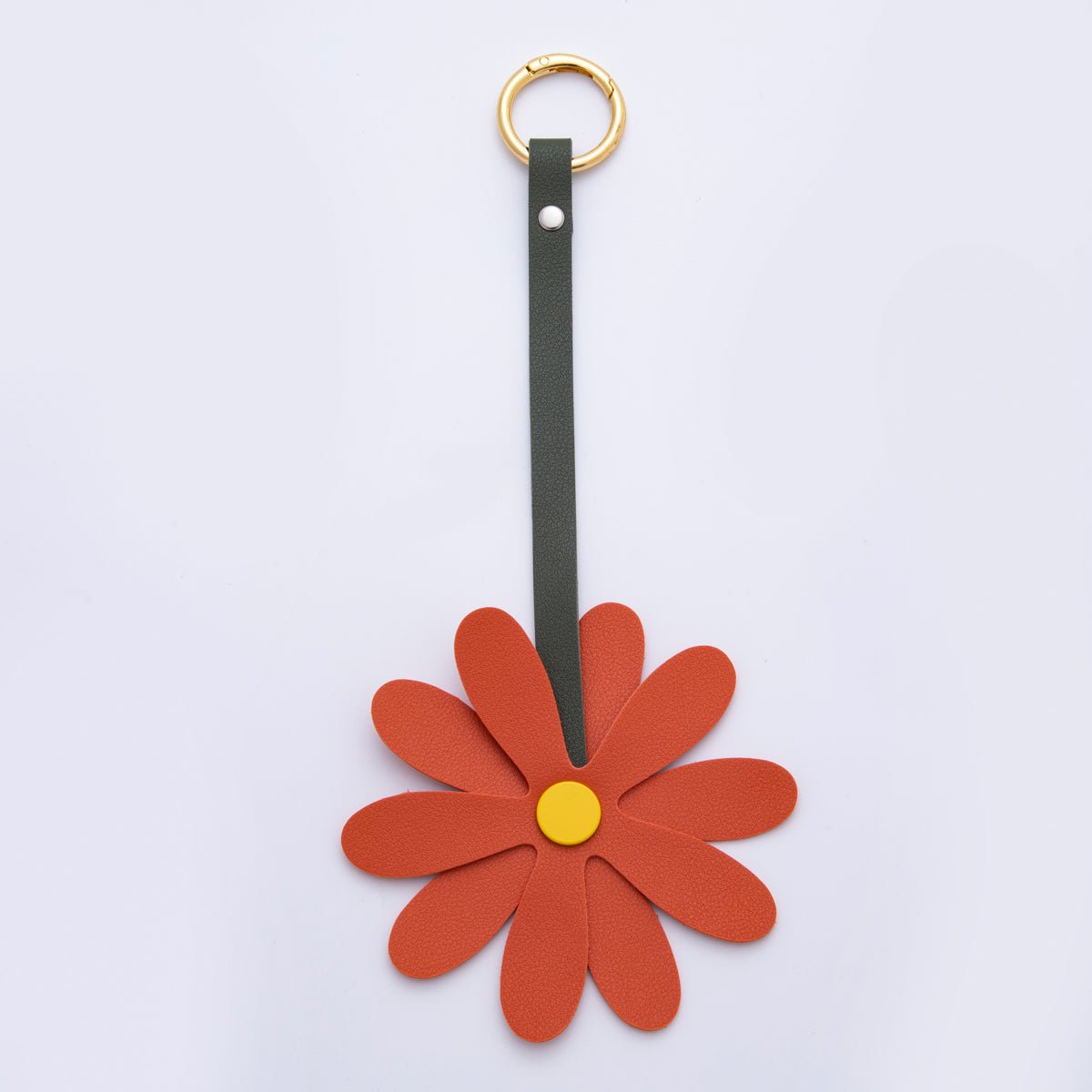 Leather Sun Flower Keyring Purse Bag Backpack Charm Flower Accessory WB - 00012 - DLUXCA
