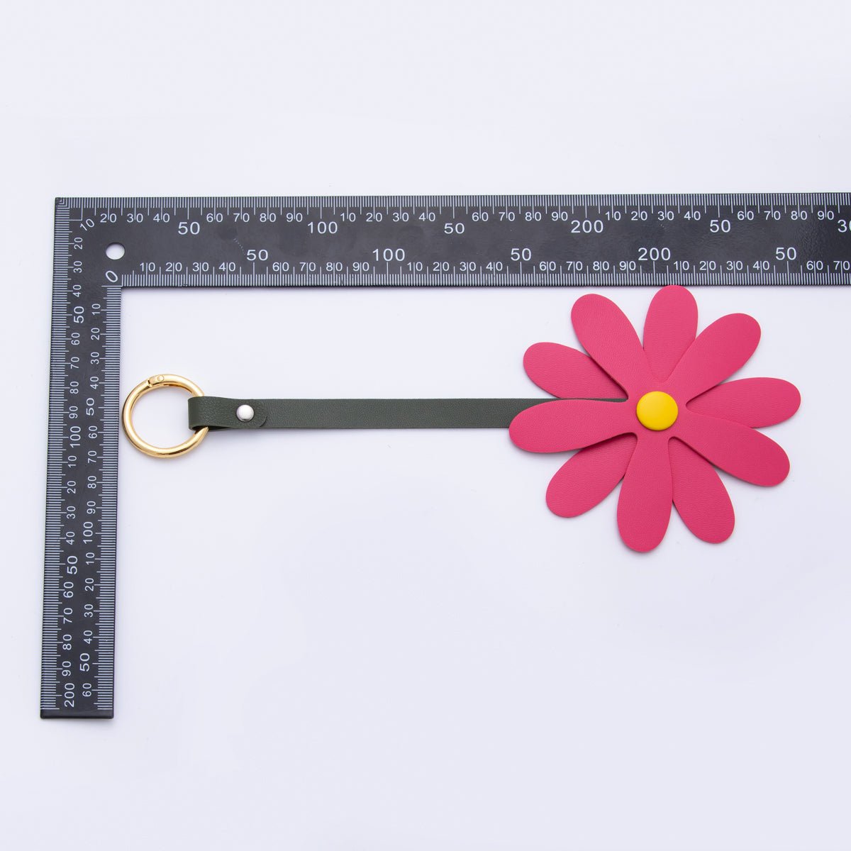 Leather Sun Flower Keyring Purse Bag Backpack Charm Flower Accessory WB - 00012 - DLUXCA