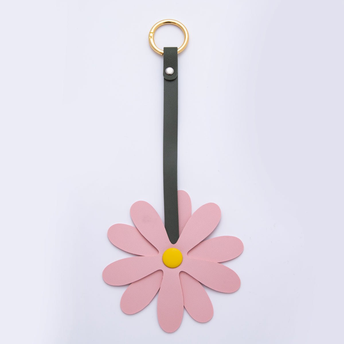 Leather Sun Flower Keyring Purse Bag Backpack Charm Flower Accessory WB - 00012 - DLUXCA