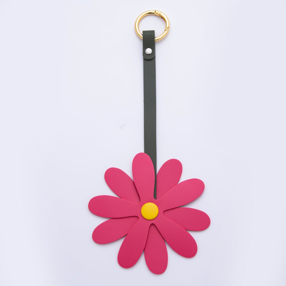 Leather Sun Flower Keyring Purse Bag Backpack Charm Flower Accessory WB - 00012 - DLUXCA