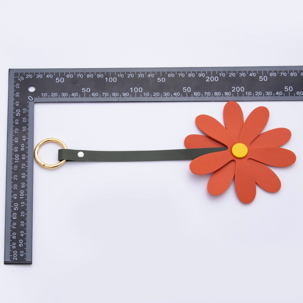 Leather Sun Flower Keyring Purse Bag Backpack Charm Flower Accessory WB - 00012 - DLUXCA