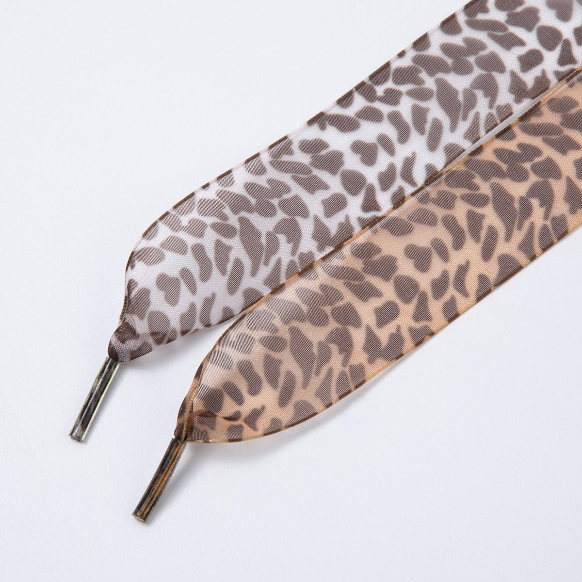 Leopard Print Sheer Chiffon Fabric Ribbon Shoelaces | WB00305 - WB00308 - DLUXCA
