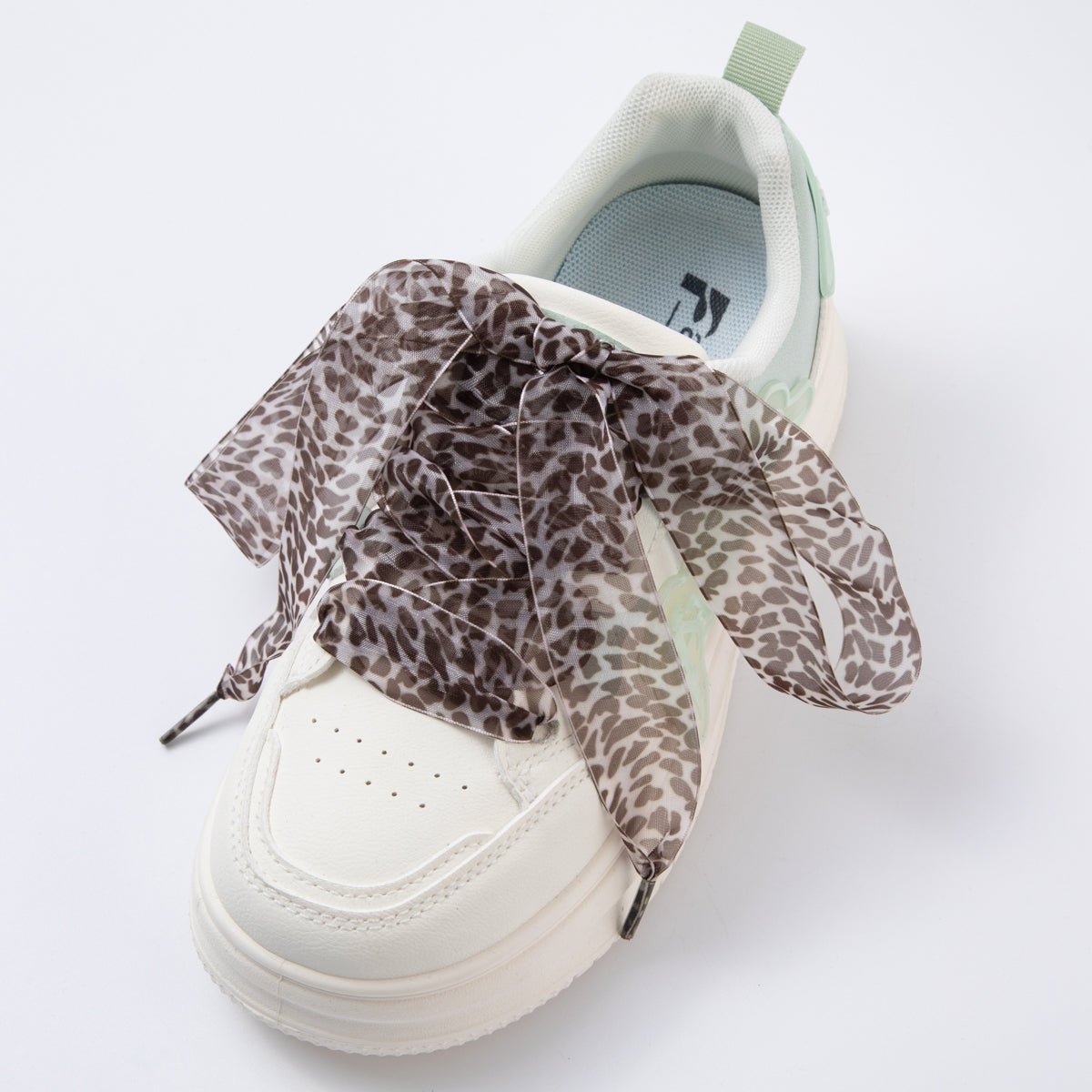 Leopard Print Sheer Chiffon Fabric Ribbon Shoelaces | WB00305 - WB00308 - DLUXCA