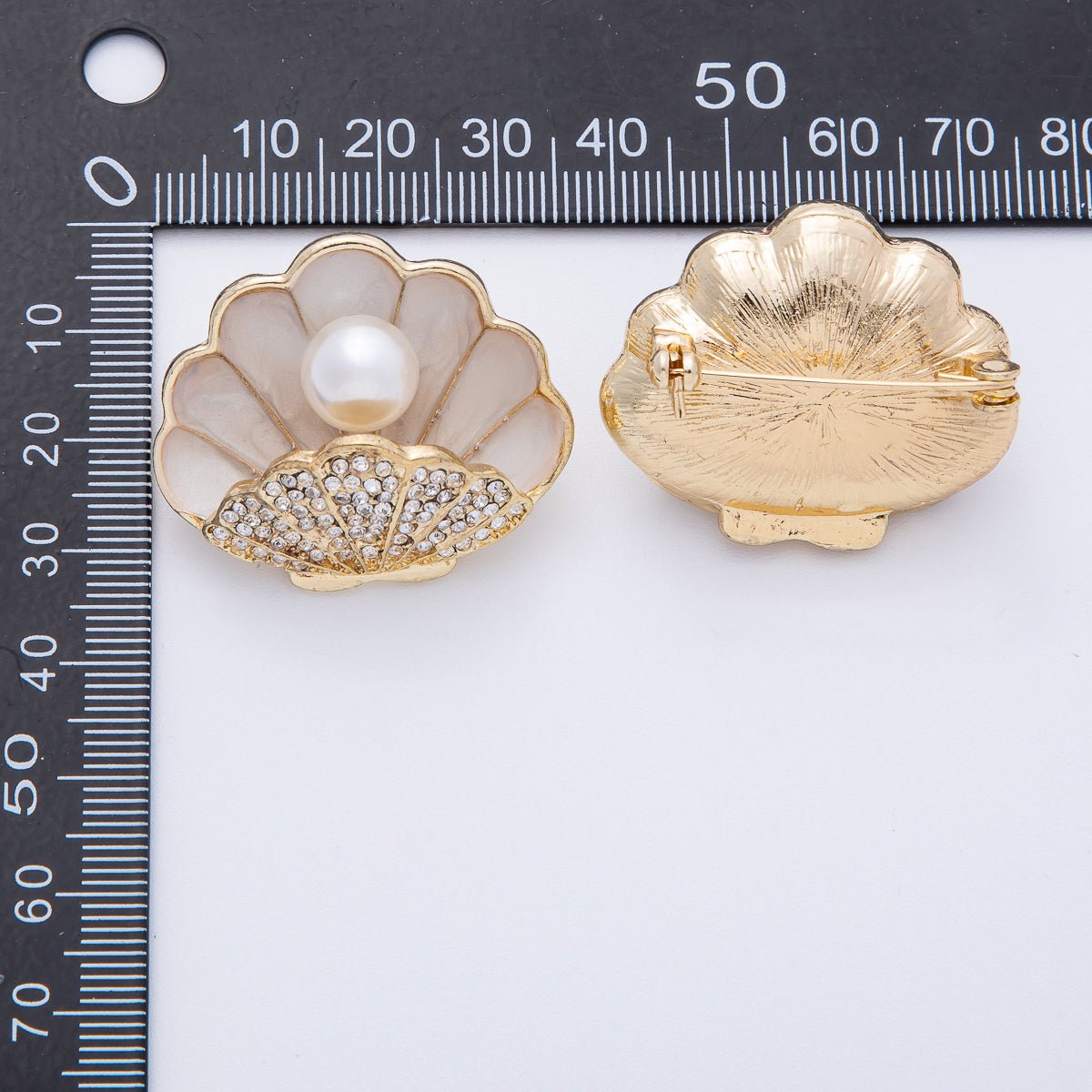 Mermaid Pearl - of - the - Sea Statement Shell Brooch Pin | BH - 009 - DLUXCA
