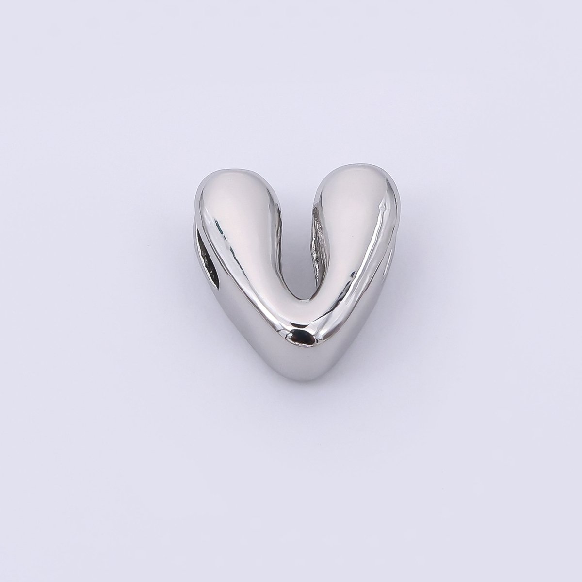 Mini Silver 8mm Initial Letter Alphabet Chubby Spacer Bead | AF040 - AF052 - DLUXCA