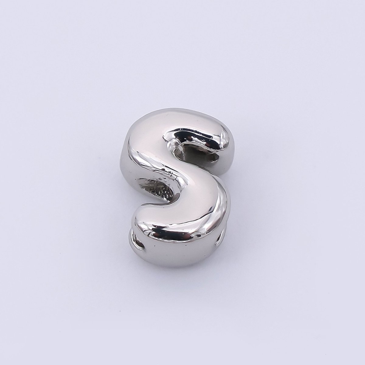 Mini Silver 8mm Initial Letter Alphabet Chubby Spacer Bead | AF040 - AF052 - DLUXCA