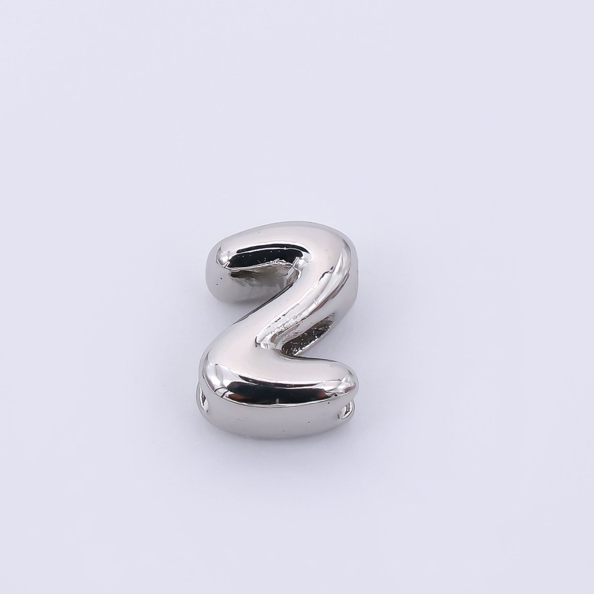 Mini Silver 8mm Initial Letter Alphabet Chubby Spacer Bead | AF040 - AF052 - DLUXCA