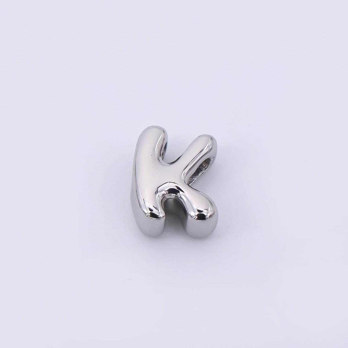Mini Silver 8mm Initial Letter Alphabet Chubby Spacer Bead | AF040 - AF052 - DLUXCA