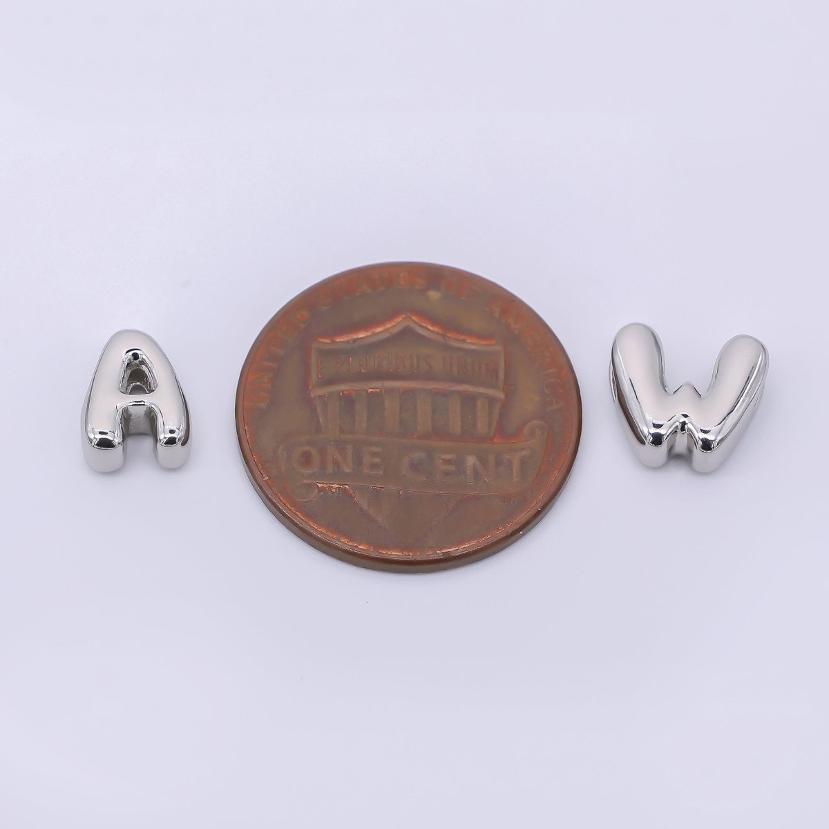 Mini Silver 8mm Initial Letter Alphabet Chubby Spacer Bead | AF040 - AF052 - DLUXCA