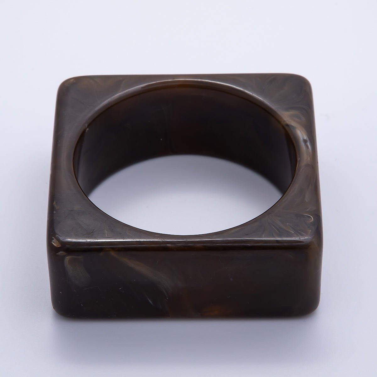 Multicolor Square Wide Acrylic Resin Bangle Statement Bracelet | WA - 04375 ~ WA - 04382 - DLUXCA