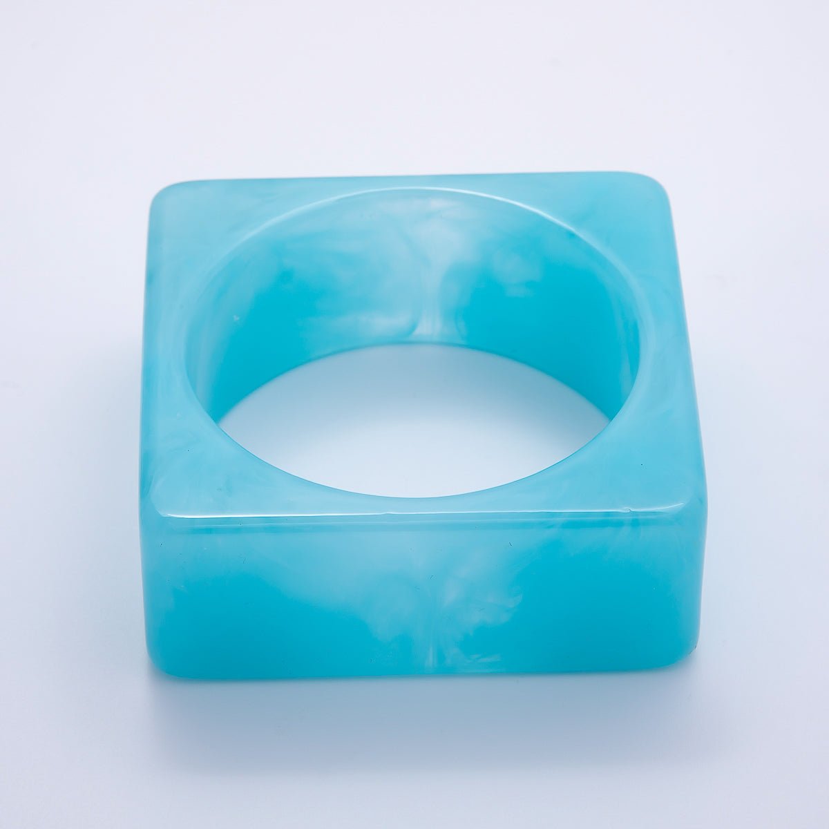 Multicolor Square Wide Acrylic Resin Bangle Statement Bracelet | WA - 04375 ~ WA - 04382 - DLUXCA