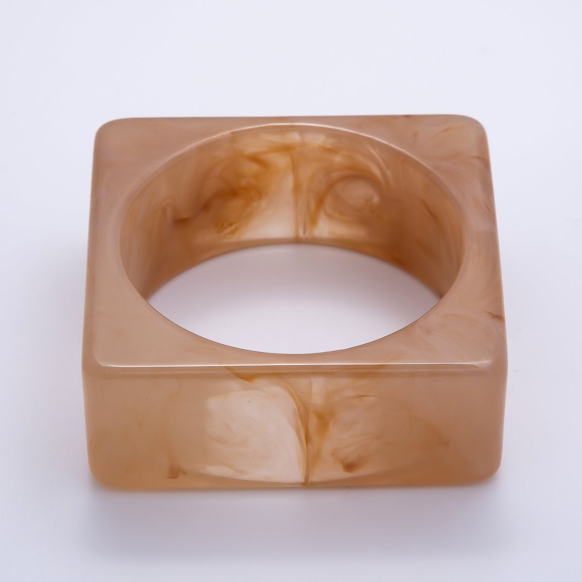 Multicolor Square Wide Acrylic Resin Bangle Statement Bracelet | WA - 04375 ~ WA - 04382 - DLUXCA
