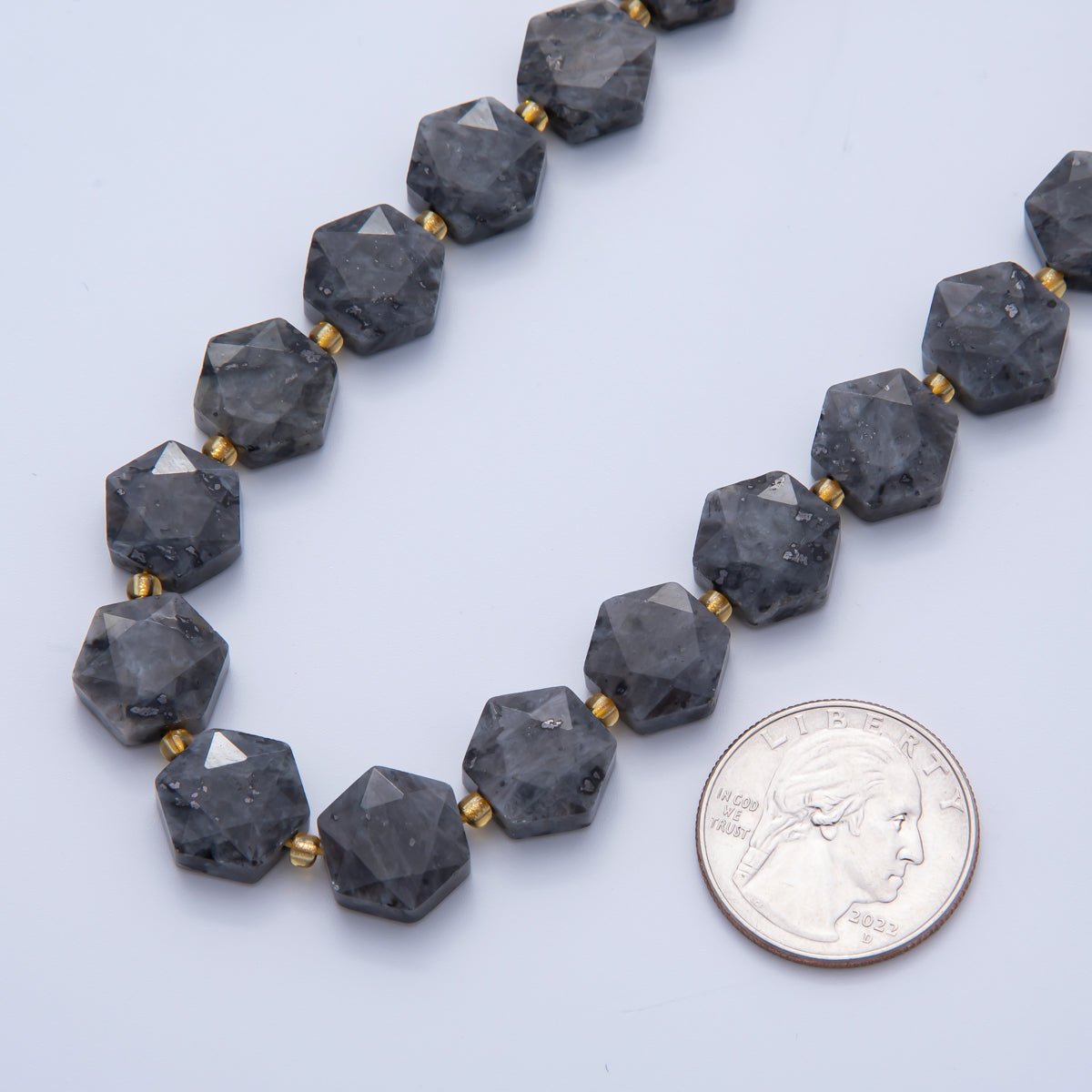 Natural Gemstone 12mm x 14mm Faceted Hexagonal Beads Strand Finding | WA - A3612 - WA - A3617 - DLUXCA