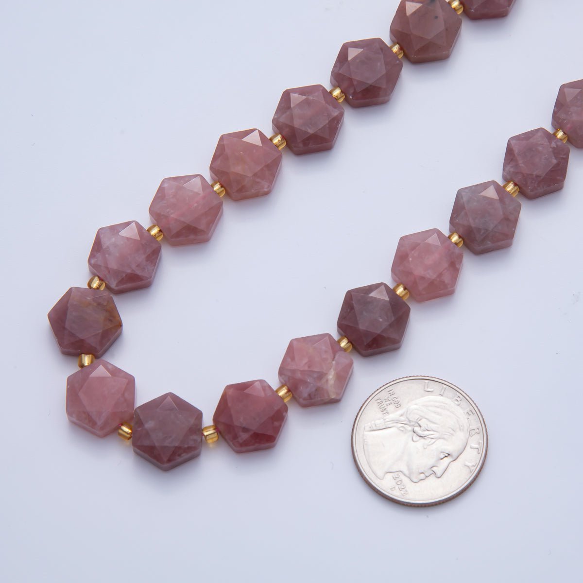 Natural Gemstone 12mm x 14mm Faceted Hexagonal Beads Strand Finding | WA - A3612 - WA - A3617 - DLUXCA