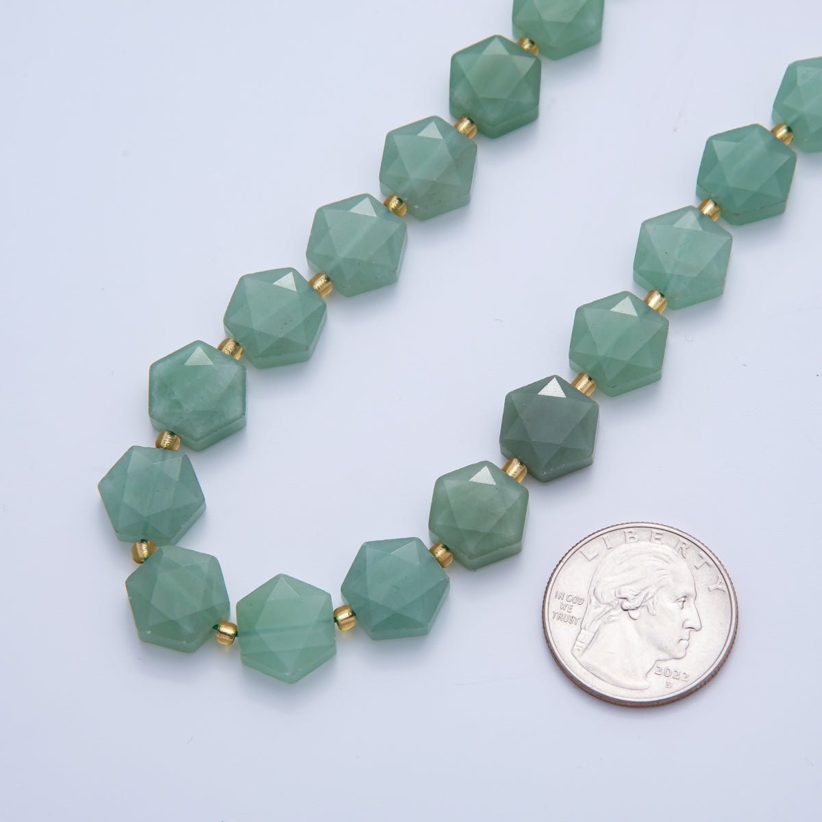 Natural Gemstone 12mm x 14mm Faceted Hexagonal Beads Strand Finding | WA - A3612 - WA - A3617 - DLUXCA