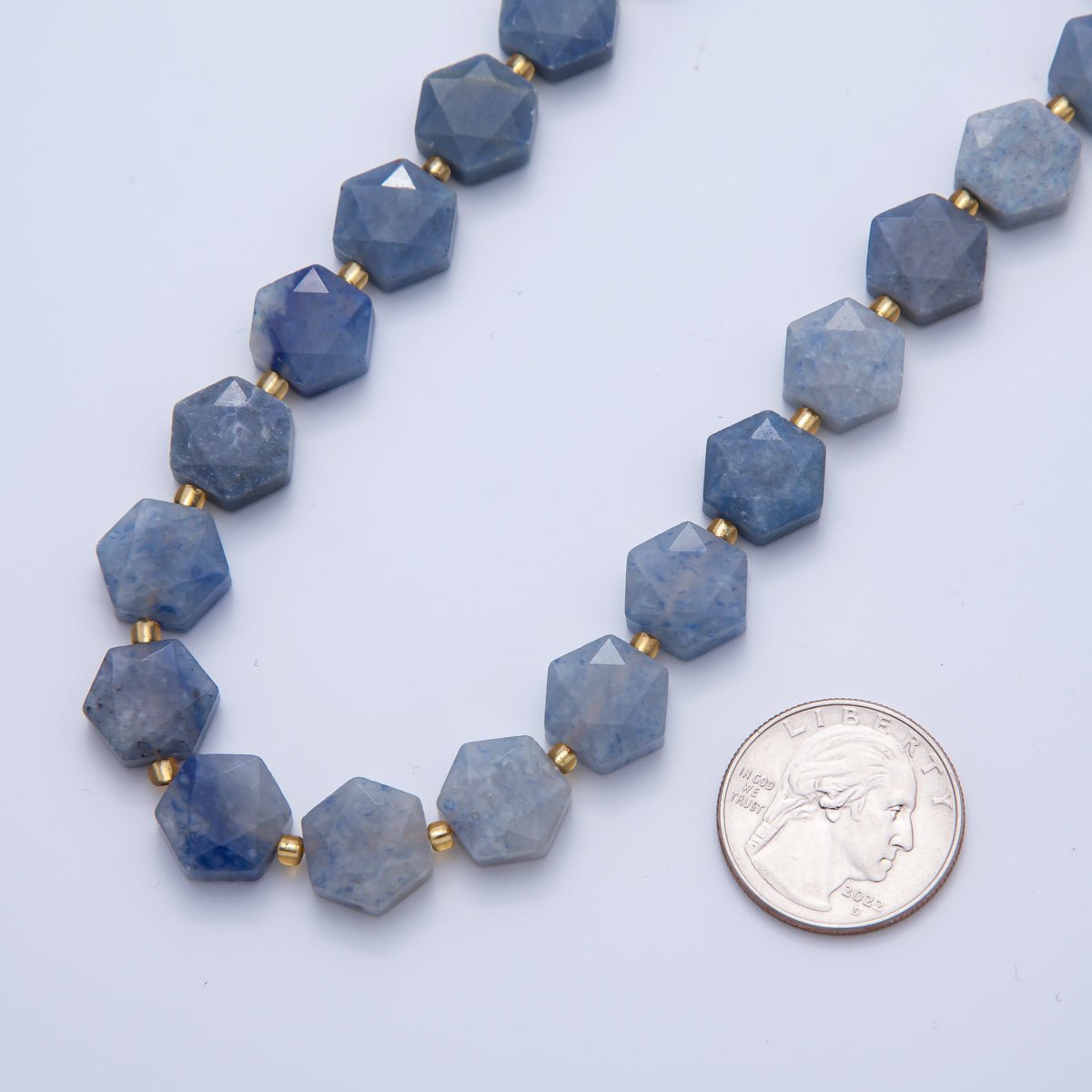Natural Gemstone 12mm x 14mm Faceted Hexagonal Beads Strand Finding | WA - A3612 - WA - A3617 - DLUXCA