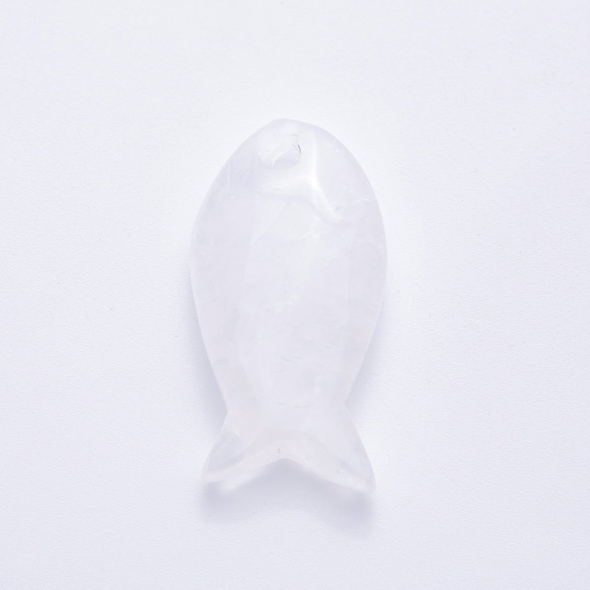 Natural Gemstone 40mm Agate, Carnelian, & Jasper Minimalist Under the Sea Fish Bead Charm | Z - A1242 - Z - A1246 - DLUXCA