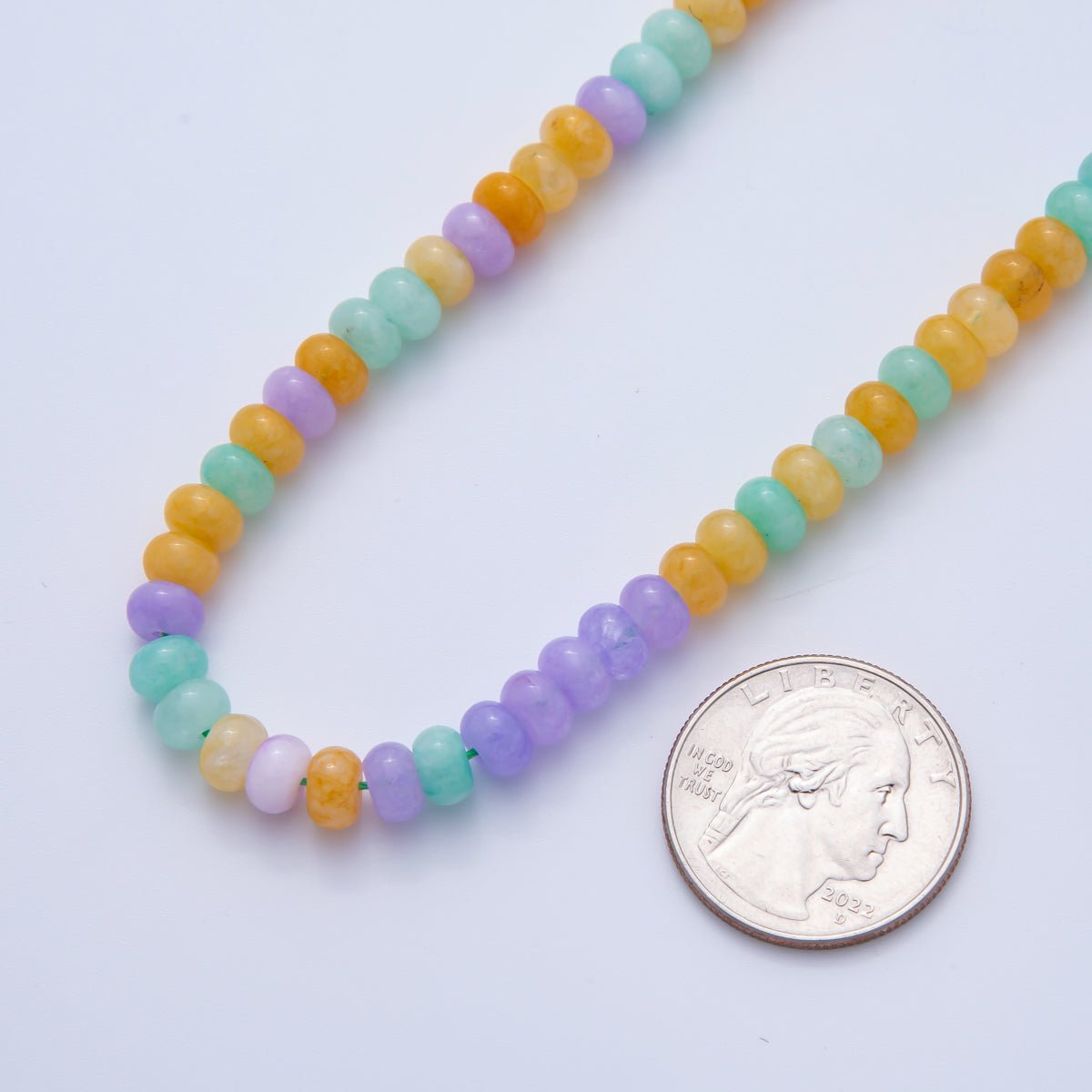 Natural Gemstone 4mm x 6mm Smooth Colorful Agate Rondelle Beads Strand Finding | WA - A3477 - WA - A3479, WA - A3517 - WA - A3526, WA - A3530 - WA - A3534 - DLUXCA