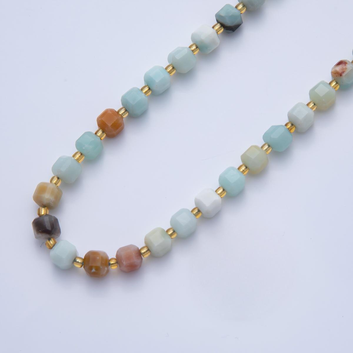 Natural Gemstone 6.5mm x 6.5mm Faceted Cube Dice Square Beads Strand Finding | WA - A3549 - WA - A3561 - DLUXCA