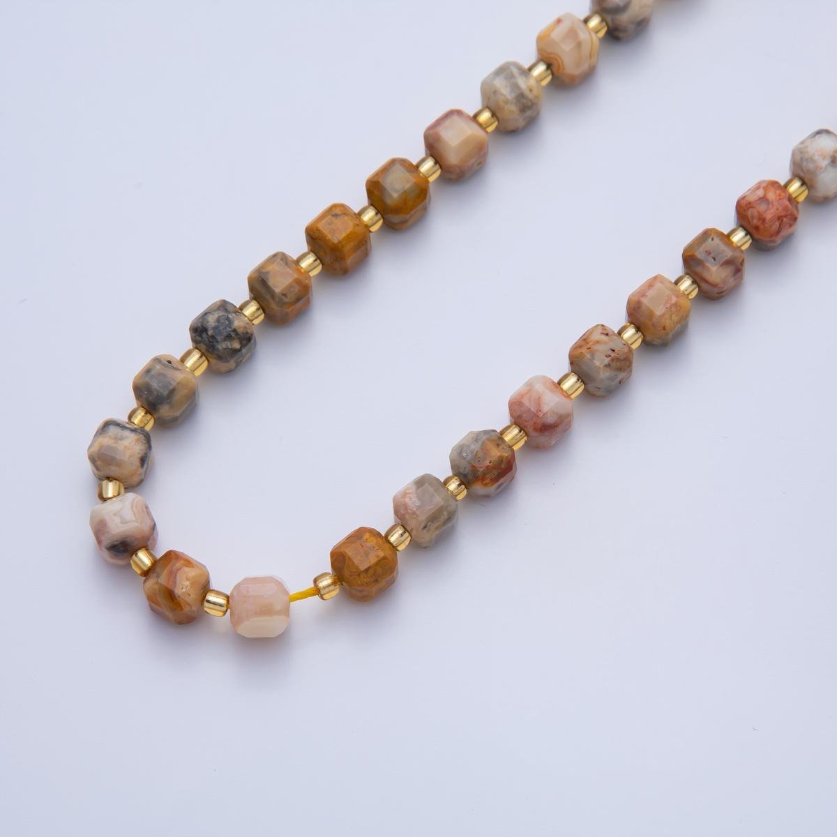 Natural Gemstone 6.5mm x 6.5mm Faceted Cube Dice Square Beads Strand Finding | WA - A3549 - WA - A3561 - DLUXCA