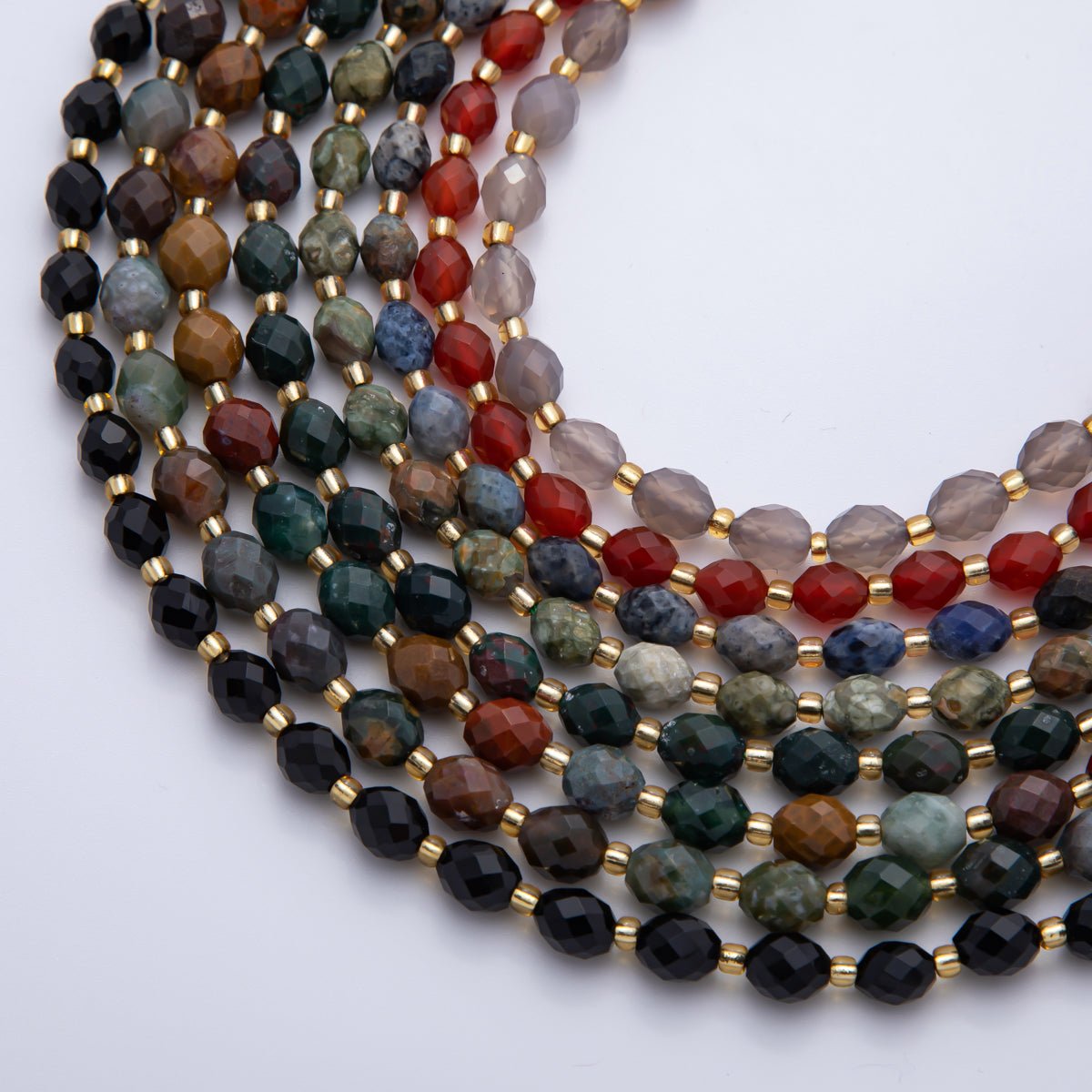 Natural Gemstone 6.5mm x 7.5mm Faceted Oval Beads Strand Finding | WA - A3577 - WA - A3584 - DLUXCA
