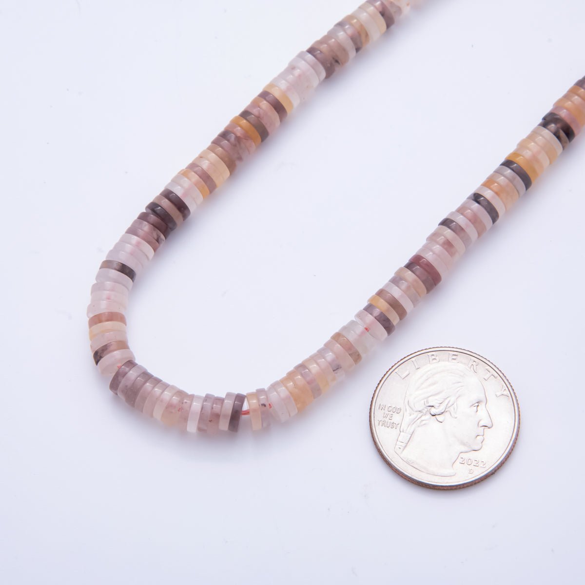 Natural Gemstone Heishi Beads 6mm x 1.5mm Flat Disc Coin Beads Strand Finding | WA - A3598 - WA - A3608 - DLUXCA