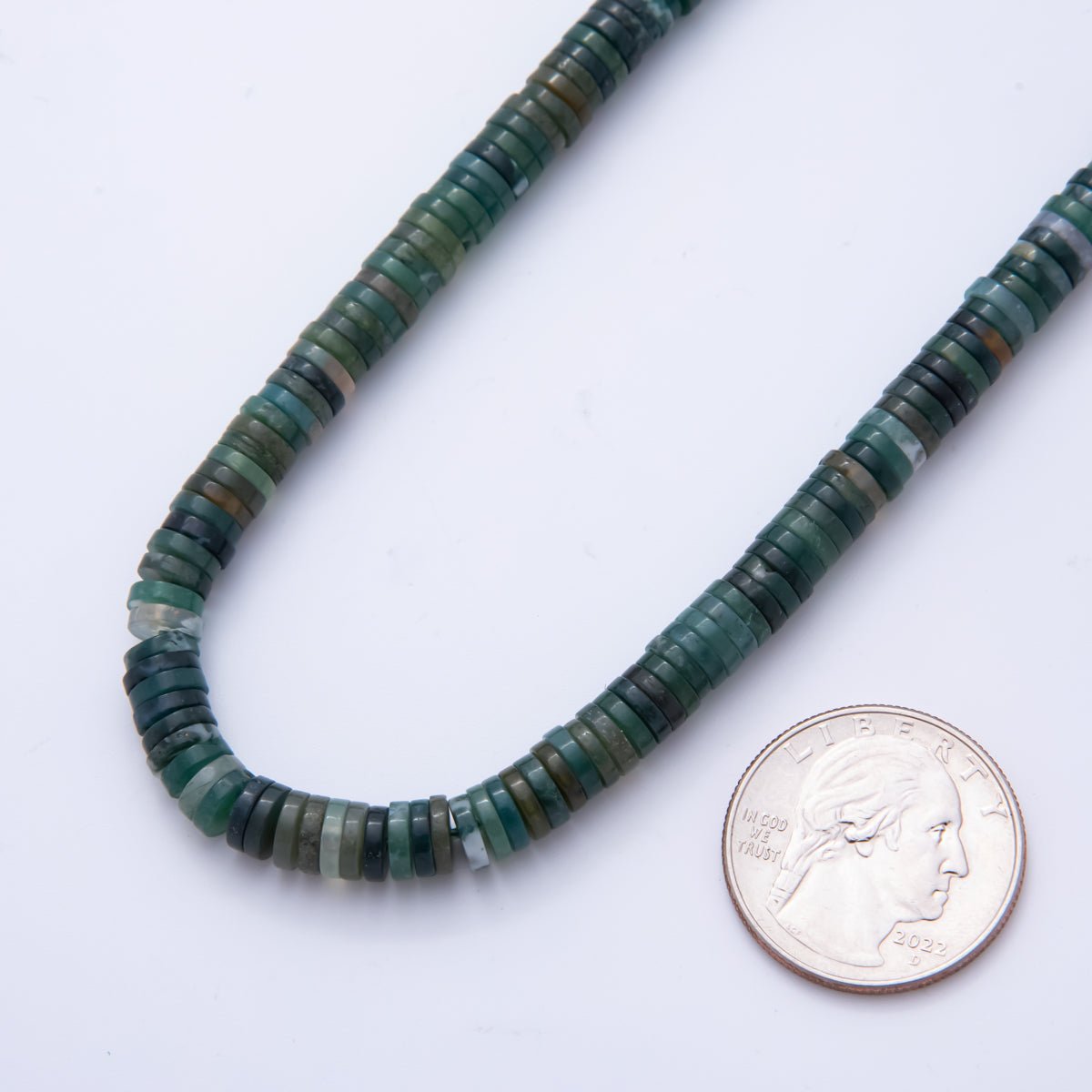 Natural Gemstone Heishi Beads 6mm x 1.5mm Flat Disc Coin Beads Strand Finding | WA - A3598 - WA - A3608 - DLUXCA