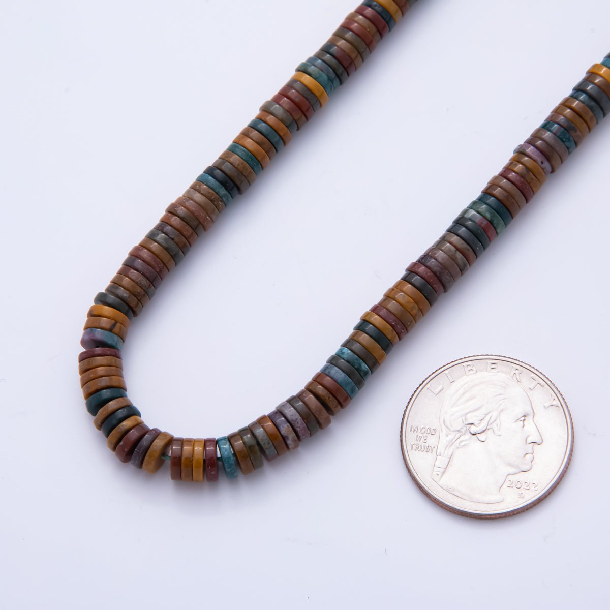 Natural Gemstone Heishi Beads 6mm x 1.5mm Flat Disc Coin Beads Strand Finding | WA - A3598 - WA - A3608 - DLUXCA