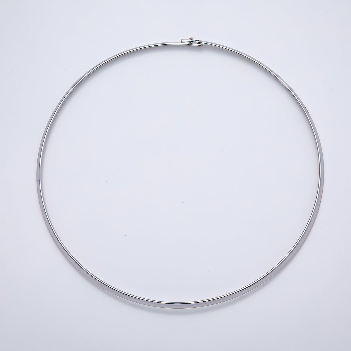 NEW 16K Gold Filled 3.3mm Flat-Edged Floating Collar Torque Necklace in Gold & Silver | WA-04675 WA-04676 - DLUXCA