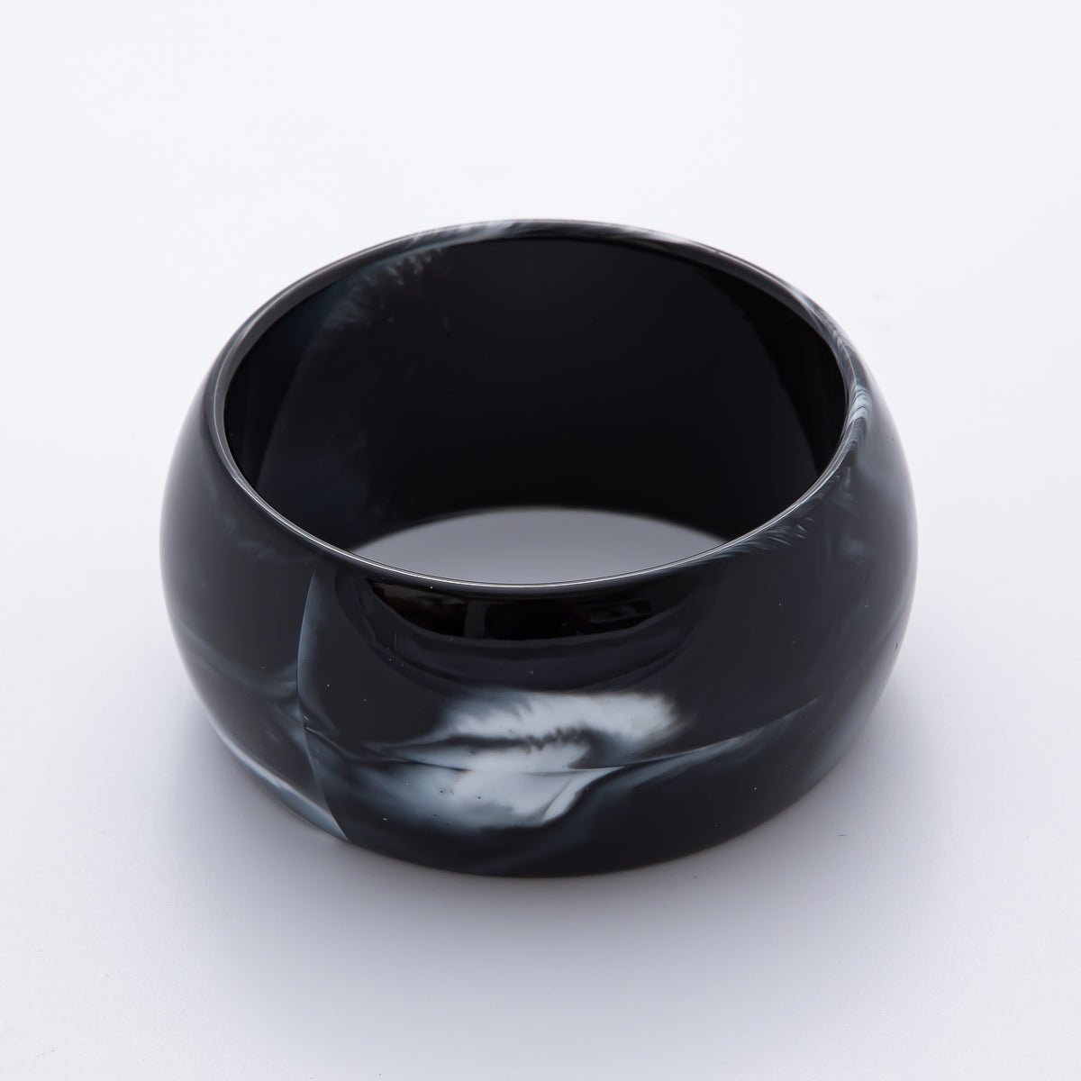 Orange, Black, Red Solid Resin Acrylic Wide Bangle Bracelet | WA - 3413 ~ WA - 3415 - DLUXCA