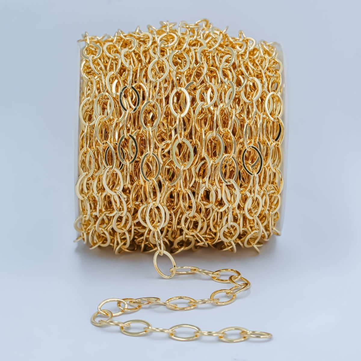 OS Pre - Order Only 24K Gold Filled Rolo CABLE Chain by Yard, Wholesale Bulk Roll Chain for Jewelry Making | ROLL - 031 - DLUXCA