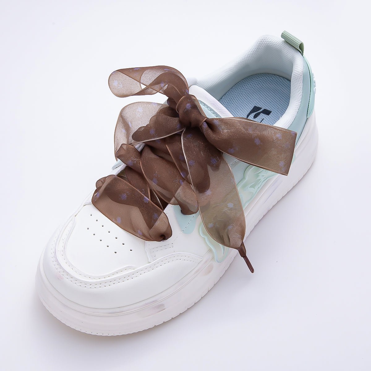 Polka Dotted 55 Inch Sheer Chiffon Ribbon Fabric Shoelace Accessories | WB-00359 - WB-00363 - DLUXCA
