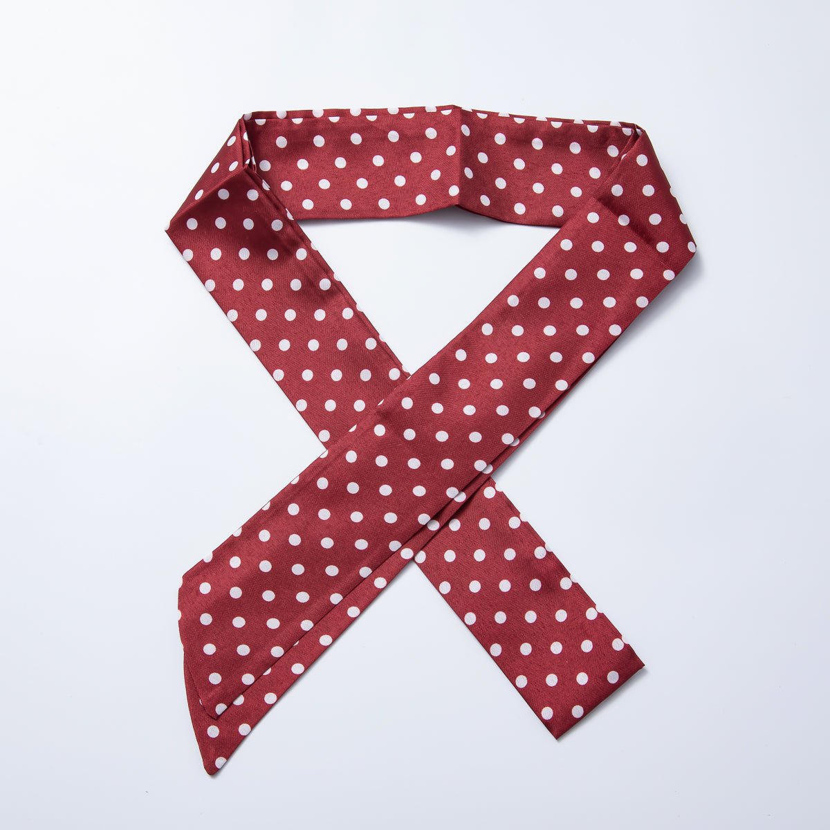 Polkadot Red 41mm Soft Faux Silk Bandana Scarf Necklace | WA - 1889 - DLUXCA
