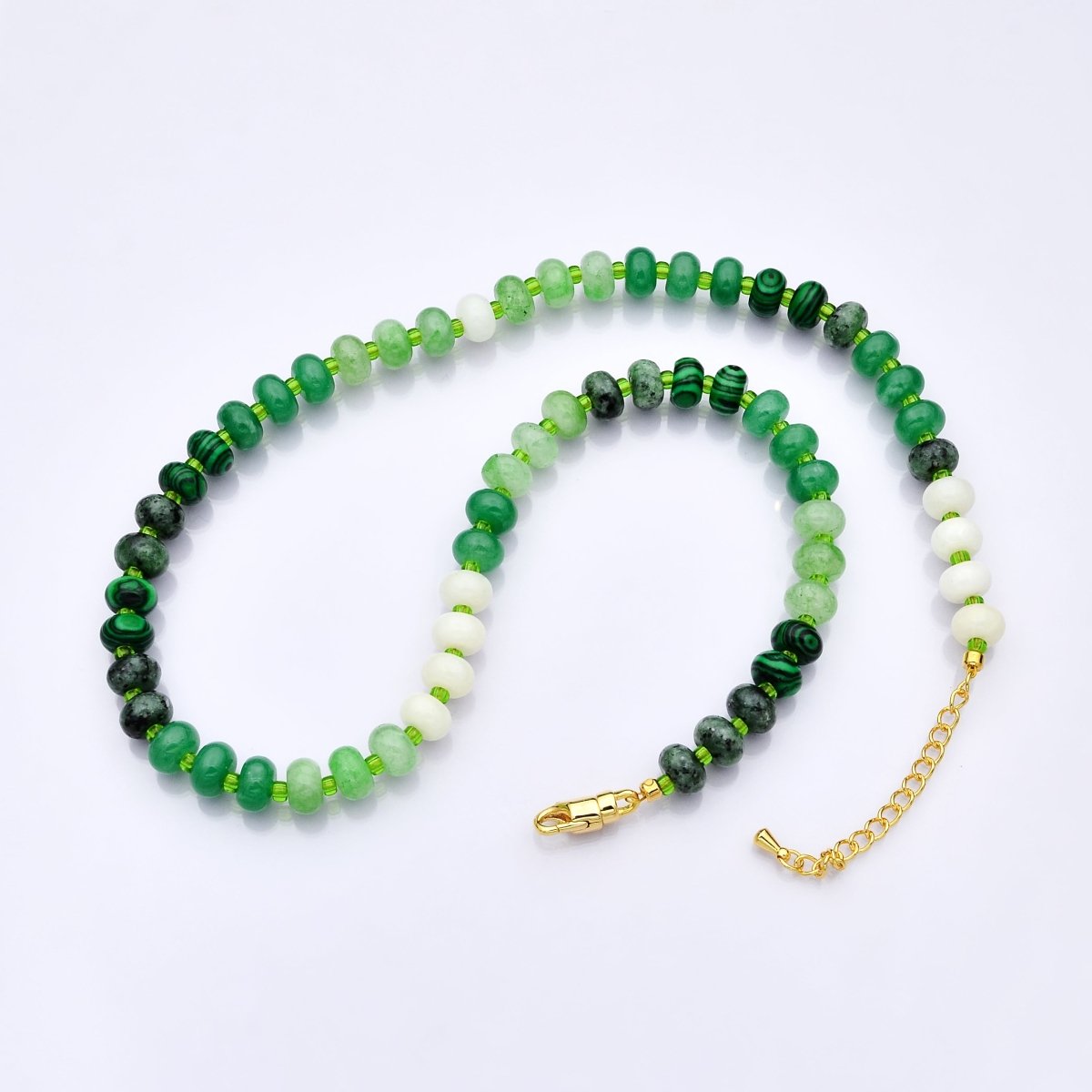 PRE - ORDER: 14K Gold Filled Gradient Multicolor Gemstone 18 Inch Necklace - DLUXCA