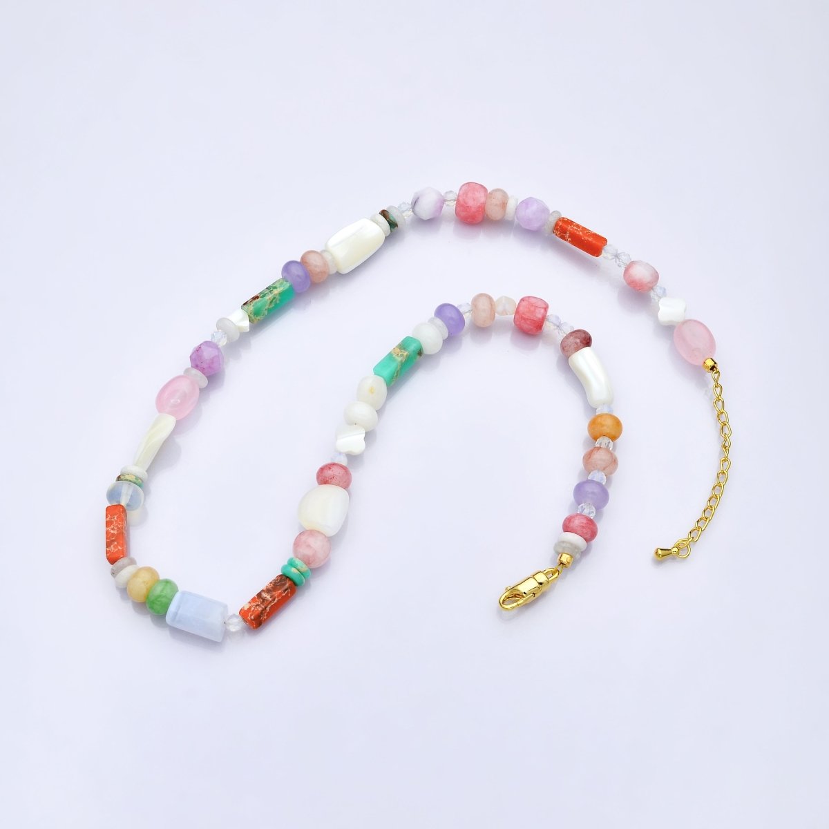 PRE - ORDER: 24K Gold Filled Summer Candy Gemstone Necklace | ETA 3 Weeks - DLUXCA