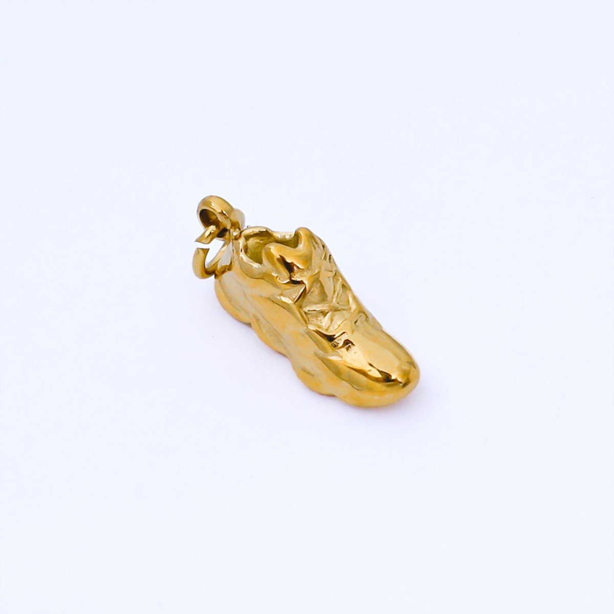 PVD Gold Stainless Steel 14.4mm Tiny Shoe Charm Sneaker Pendant | J545 - DLUXCA