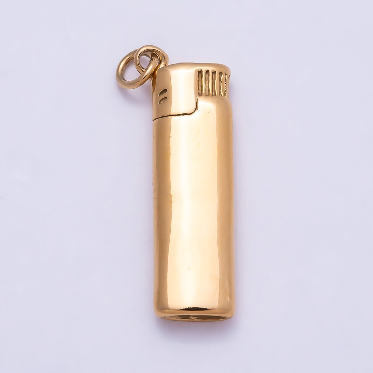 PVD Gold Stainless Steel 23mm Cigarette Lighter 3D Multidimensional Charm | Charms-01016 - DLUXCA