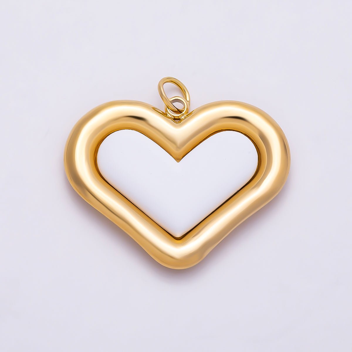 PVD Gold Stainless Steel 27mm Heart Bezel Enamel Charm | Charms-01338 ~ Charms-01342 - DLUXCA